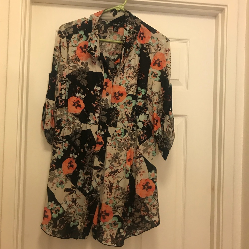 Style & Co Sheer floral blouse